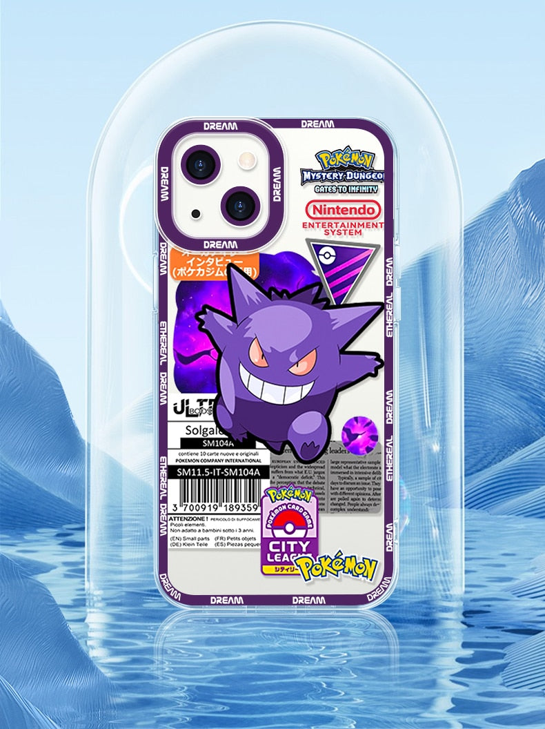 Capa para celular Japão Anime Pokemon Pikachu Roxo Gengar Psyduck Compre 1 Ganhe Outra Gratis