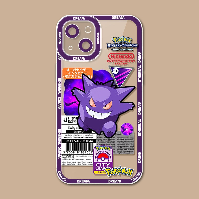 Capa para celular Japão Anime Pokemon Pikachu Roxo Gengar Psyduck Compre 1 Ganhe Outra Gratis