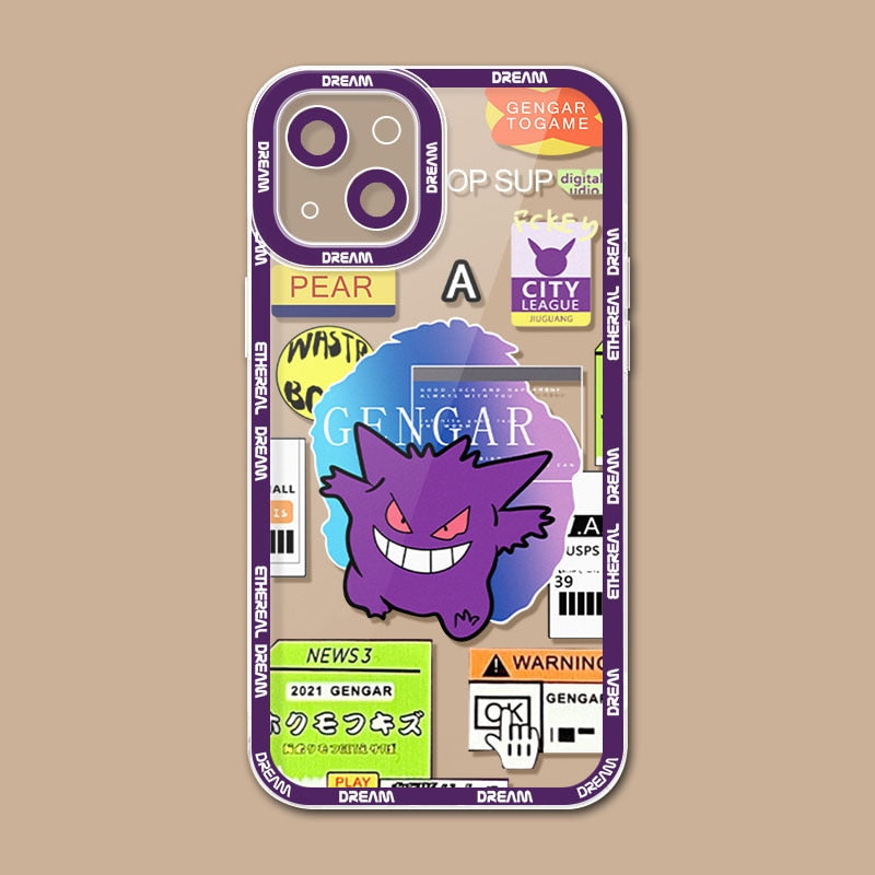 Capa para celular Japão Anime Pokemon Pikachu Roxo Gengar Psyduck Compre 1 Ganhe Outra Gratis