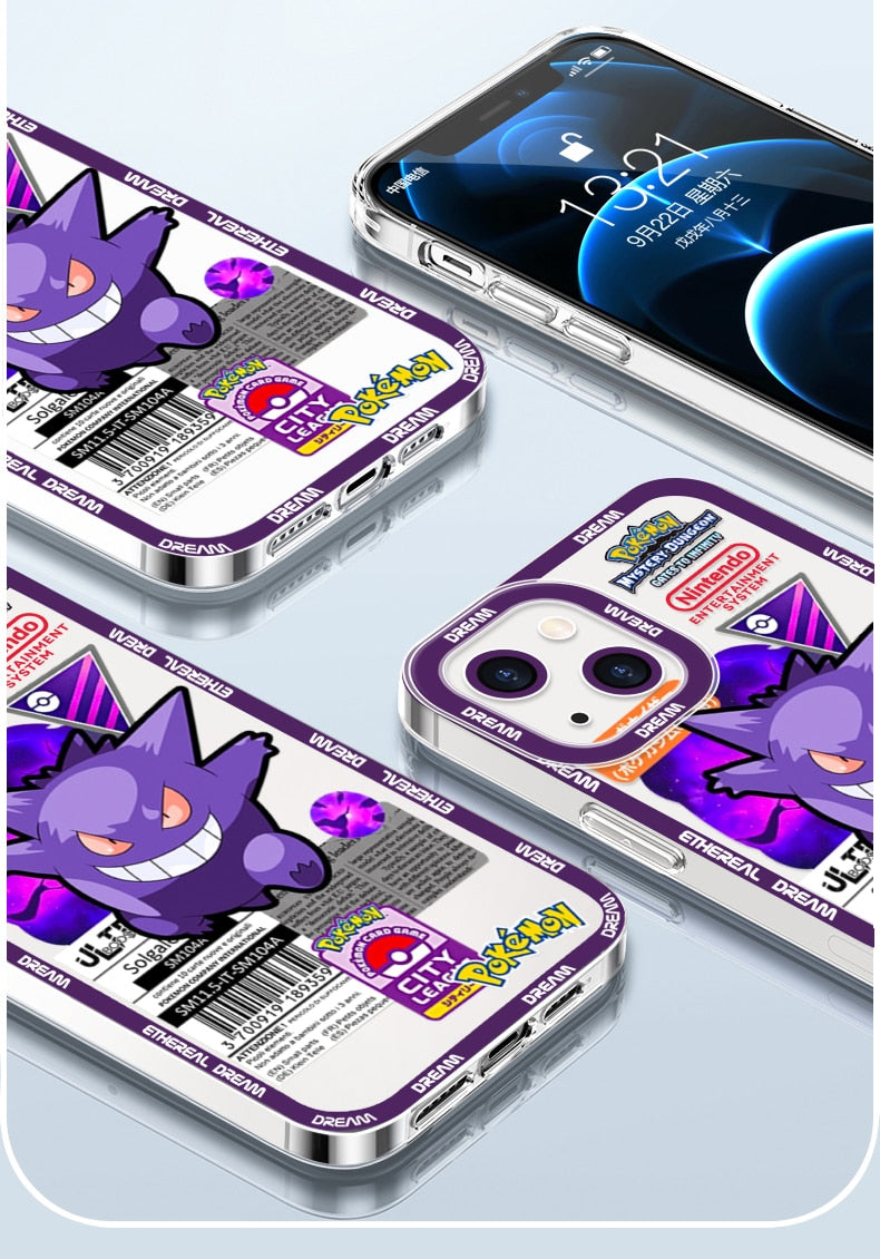 Capa para celular Japão Anime Pokemon Pikachu Roxo Gengar Psyduck Compre 1 Ganhe Outra Gratis