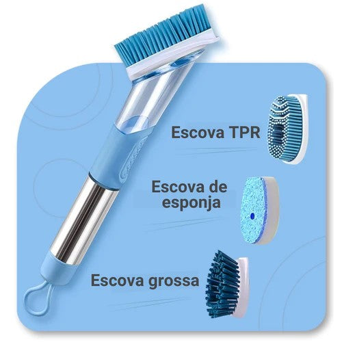 Escova CleanFresh™ 3 em 1 - Compre 1 Ganhe 3 Escovas de Encaixe