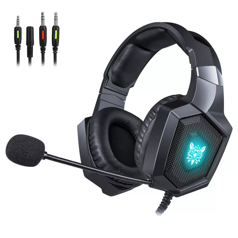 Headset Gamer ONIKUMA K8 Com Luz Rgb Led Com Fio Stereo PS4 XBox One PC Notebook Tablet