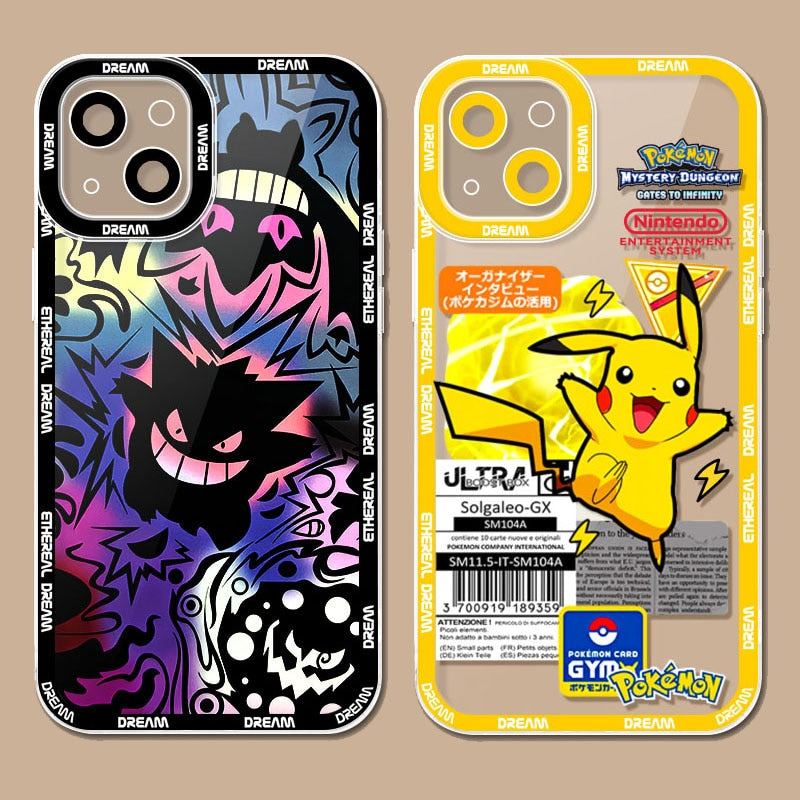 Capa para celular Japão Anime Pokemon Pikachu Roxo Gengar Psyduck Compre 1 Ganhe Outra Gratis