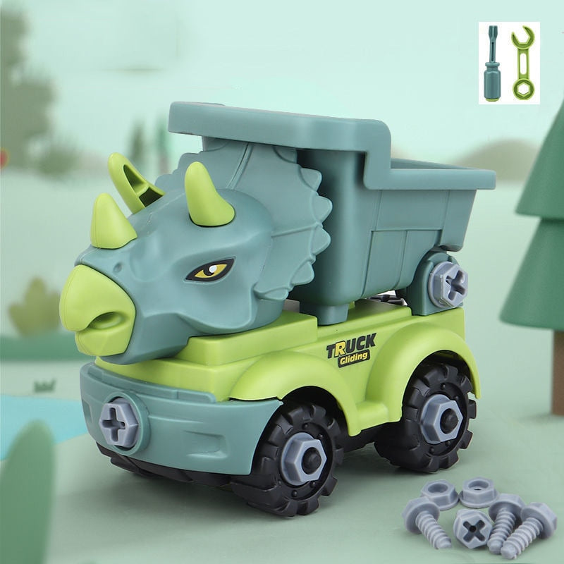 Caminhão de Engenharia de Dinossauro Montado e Desmontado Brinquedos Indominus Rex Jurássico Presentes para Crianças - 3Gkids