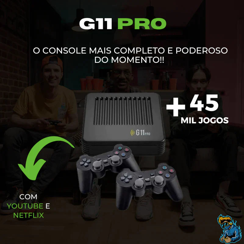 NOVO G11 PRO GAME RETRÔ TV BOX 3D + 2 CONTROLES SEM FIO