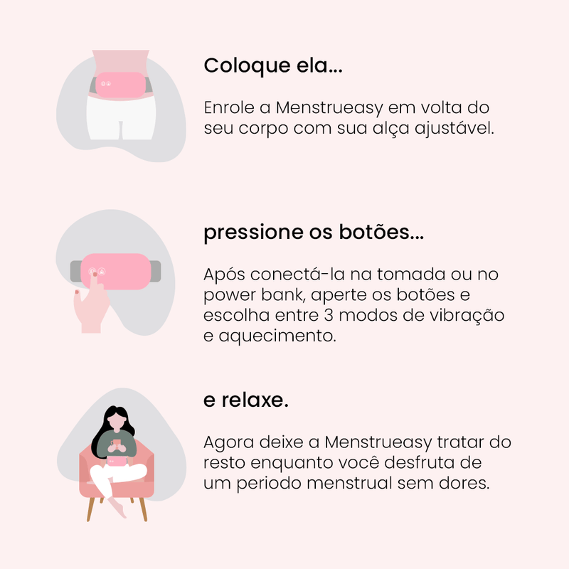 MenstruEasy® Almofada de Aquecimento Portátil, Sem Fio Almofada de Aquecimento Menstrual, Elétrico Aquecimento do Cinturão do útero para Alívio